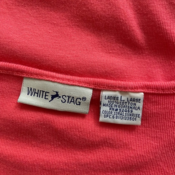 Solid Coral Top 100% Cotton Size L - Picture 6 of 6